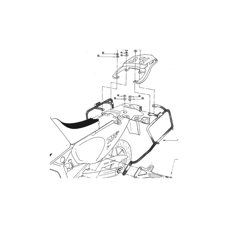 Tubular pannier holder for MONOKEY® for Honda Africa Twin 750 93-02