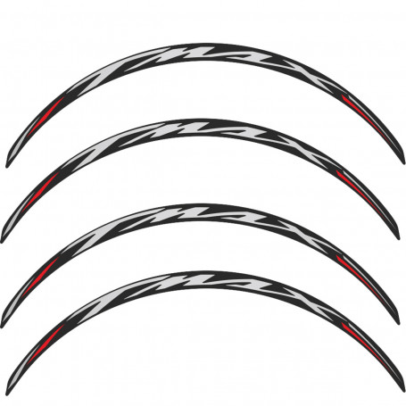 Kit Profilo ruota adesivo con logo T-MAX argento per 2 cerchi