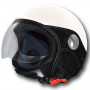 LS Trendy Vision Jet helmet glossy white, black skin