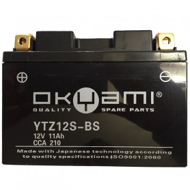 Okyami Batería YTZ12S-BS - TTZ12S 11A, polarità izquierdo | MotoGM