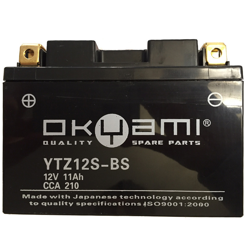 Okyami Batteria YTZ12S-BS - TTZ12S 11A, polarità links