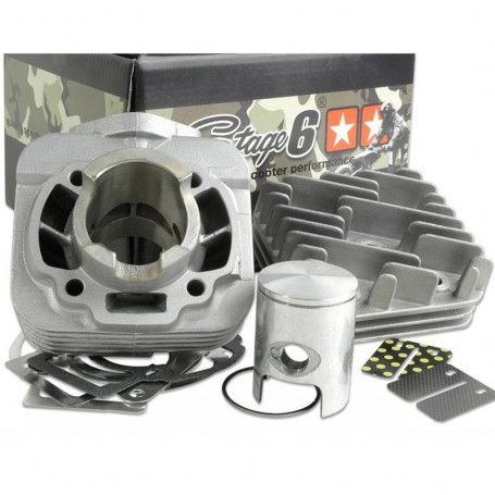 Cylindre Alu Stage6 Sport Pro 70 CC mono segment Air pour Moteur. Piaggio 50 AC sp.Ø 12