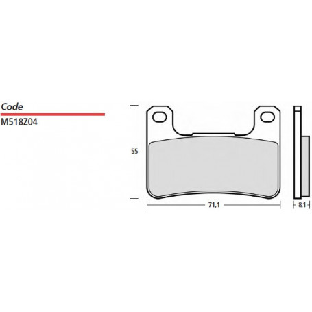 Plaquettes de frein Brembo Racing Z04 pour Kawasaki Z 1000 10-, Z 1000 SX, ZX-10R 08-, Suzuki étrier radial 04-,M518Z04