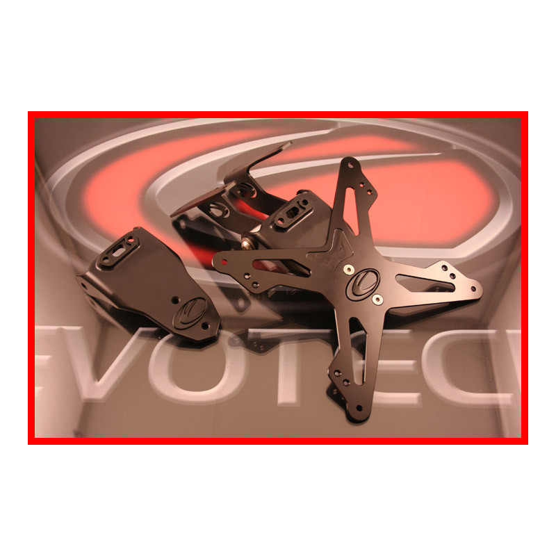 Portatarga regolabile nero Evotech per Aprilia RSV 1000/Tuono