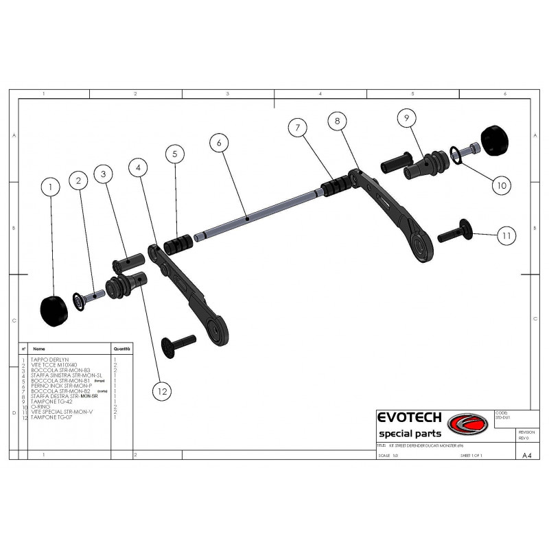 Protection Carenage Evotech Street Defender pour Ducati Monster 6 | MotoGM