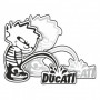 Autocollants logo Ducati L X H 9 cm + 5,5 CM (2 pièces)