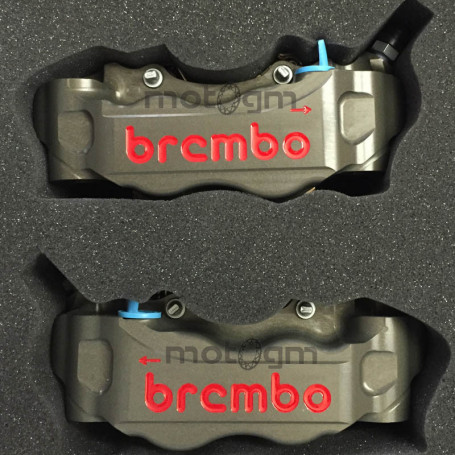 KIT ÉTRIERS BREMBO RACING P4 30/34 ENTRAXE 108 MM GAUCHE + DROITE AVEC PLAQUETTES