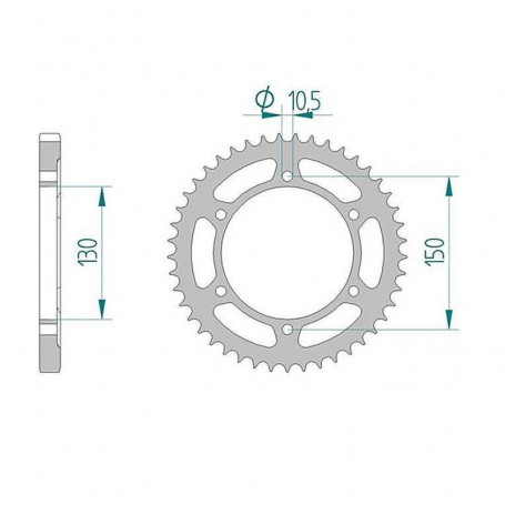 Couronne Afam Inox pour Honda Transalp 600/650 Africa Twin 650, pas 525, 49 dents