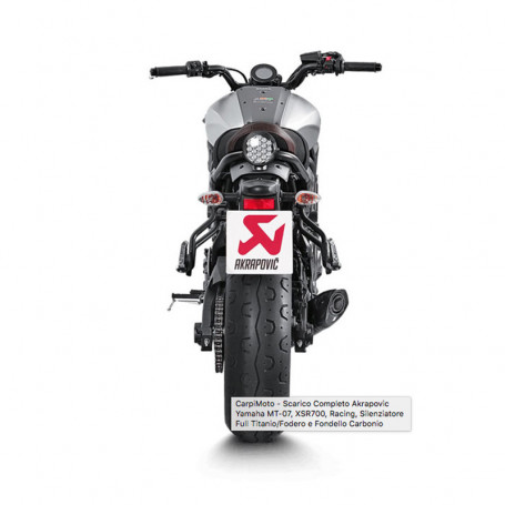 LIGNE COMPLÈTE AVEC POT EN CARBONE AKRAPOVIC RACING PAS HOMOLOGUÉ YAMAHA XSR 700, MT-07