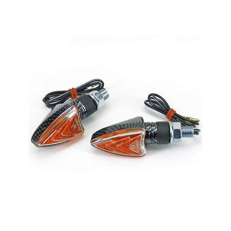 Intermitentes Arrow a lámpara  Homologado gambo corto carbon look (2 piezas)