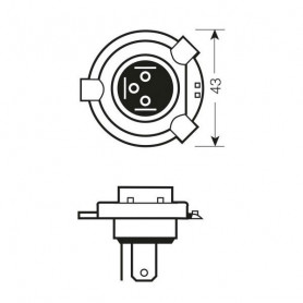 Lámpara halógena H4 Osram Bilux 12V 60/55W P43T Original parts | MotoGM