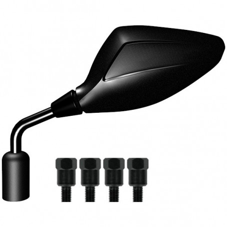 Orion Mirror Street Approved Universal 2004 Left Mat Black whit adapters