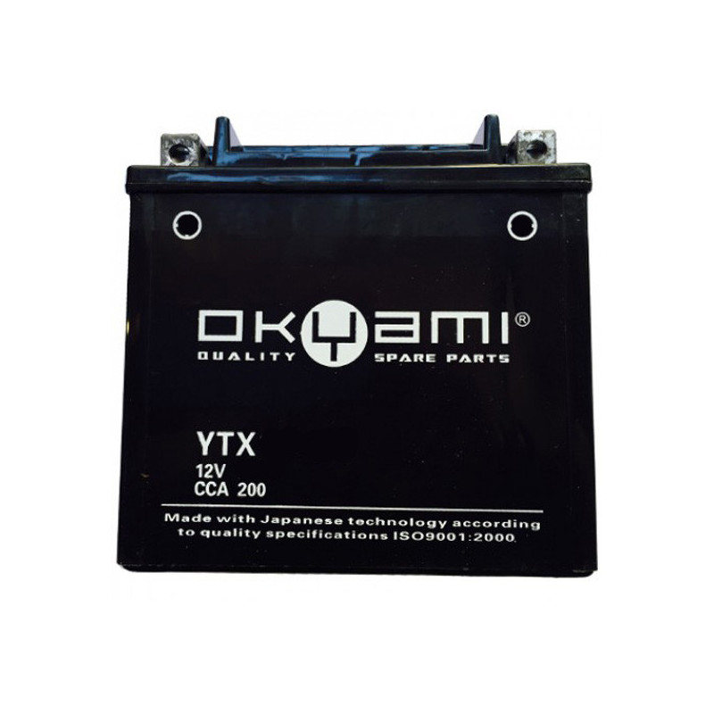 Batería YTX14L-BS OKYAMI Harley Davidson Sporter 883-1200 04-, Buell XB9R, XB12R, XB12S 12V 12 Ah con acido