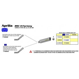 Racor Arrow para colectores originali Aprilia RSV4 | MotoGM