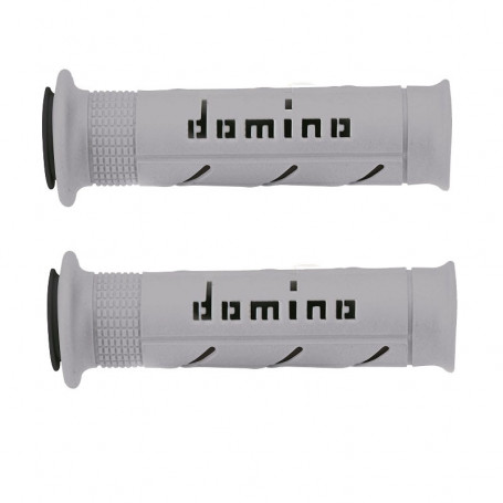 Puño(s) stradali moto Domino MX2 Double soft Gris/Negro 120mm | MotoGM