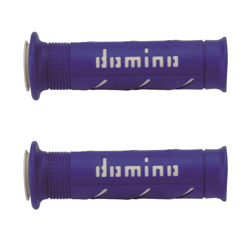 Puño(s) stradali moto Domino MX2 Double soft Azul/Blanco 120mm