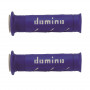 Poignees moto Domino MX2 Double soft bleu/blanc 120mm