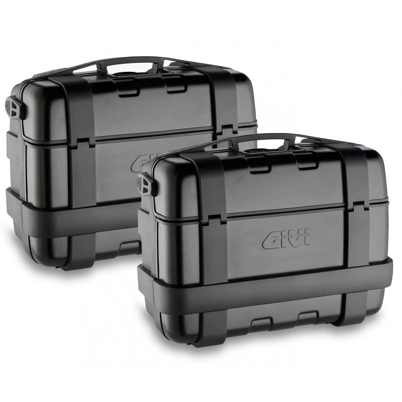 Seitenkoffer Givi Trekker Outback TRK33B cover Aluminium schwarze monokey 33+33 Litri