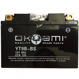 Batería Okyami YT9B-BS 8A Yamaha TMAX, X-MAX, R6, positivo SX, 1… | MotoGM