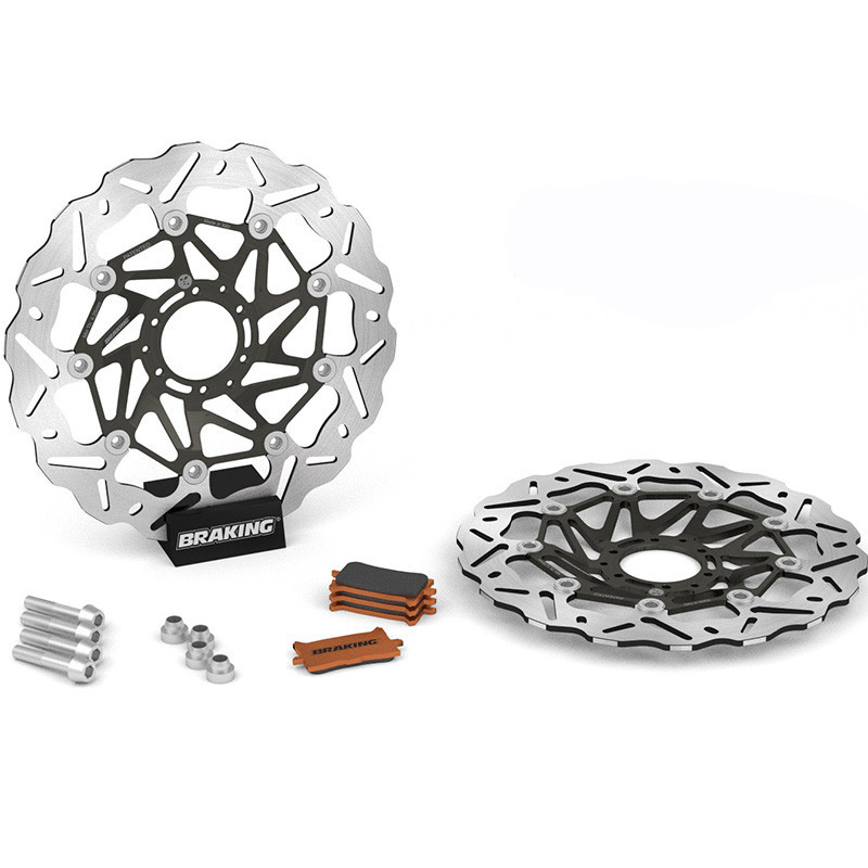 Kit discos freno delanteros maggiorati Ø320 Braking wave para Honda Africa twin 1000 CRFL con distanziali OKWK21