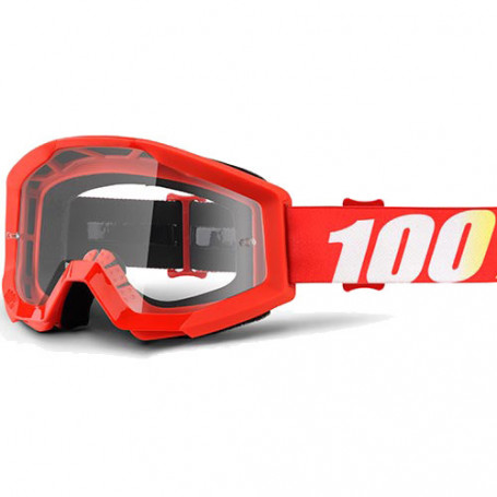 Cross-\/Enduro-Maske 100% Strata furnace rot lente chiara | MotoGM