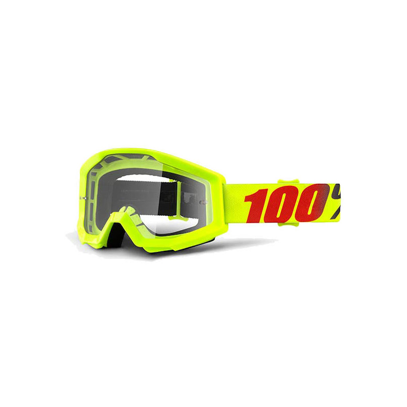 Cross-\/Enduro-Maske 100% Strata mercury gelb fluo lente chiara