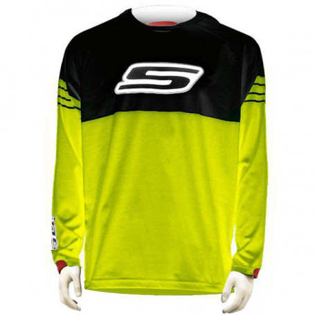 Camiseta cross S-Line Amarillo fluo negro | MotoGM