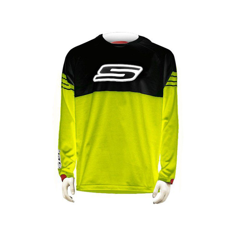 Camiseta cross S-Line Amarillo fluo negro