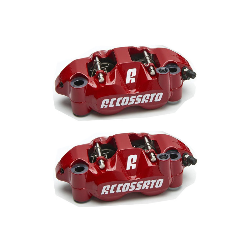 Bremssättel-Paar radiali Accossato 108 mm CNC rosse | MotoGM