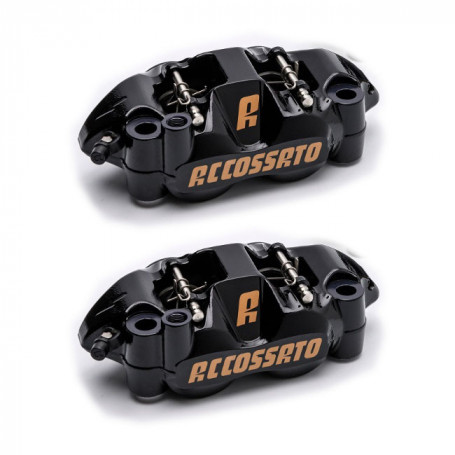 Par de pinzas de freno radiali Accossato 108 mm CNC negro | MotoGM