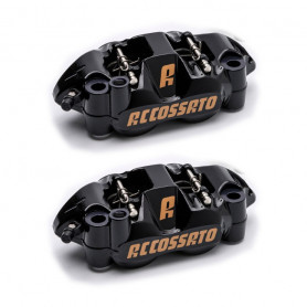 Par de pinzas de freno radiali Accossato 108 mm CNC amarillo fluo | MotoGM
