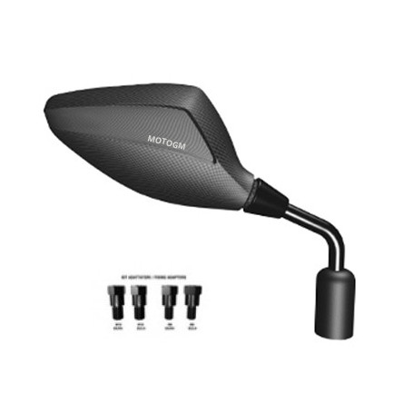 RÉTROVISEUR ORION "UNIVERSALE 2004" UNIVERSEL HOMOLOGUÉ mat CARBON LOOK GAUCHE AVEC ADAPTATEURS