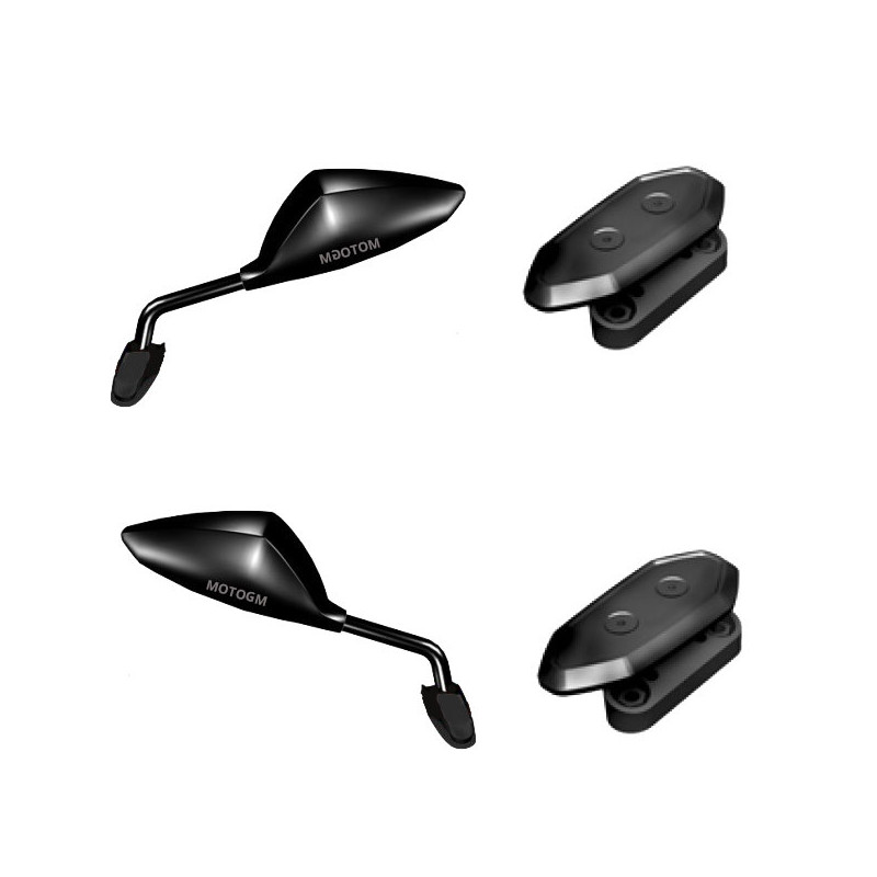 Spiegel-Paar da Verkleidung  non homologiert für Yamaha T-Max 500 08-11, schwarz