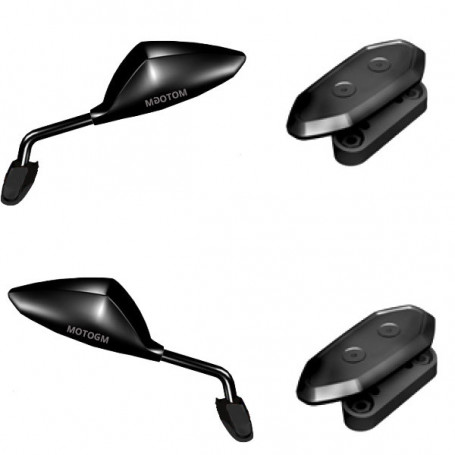 rearview mirror specific for T-Max 500 08-11 with fixing to the fairing (1 pair)  black, Not homologated