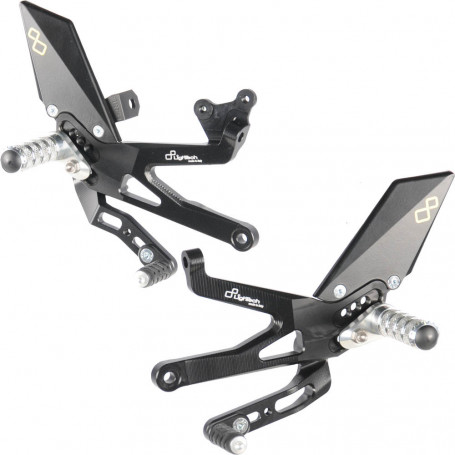 Lightech Adjustable rear sets Ducati panigale V4-fixed footpeg