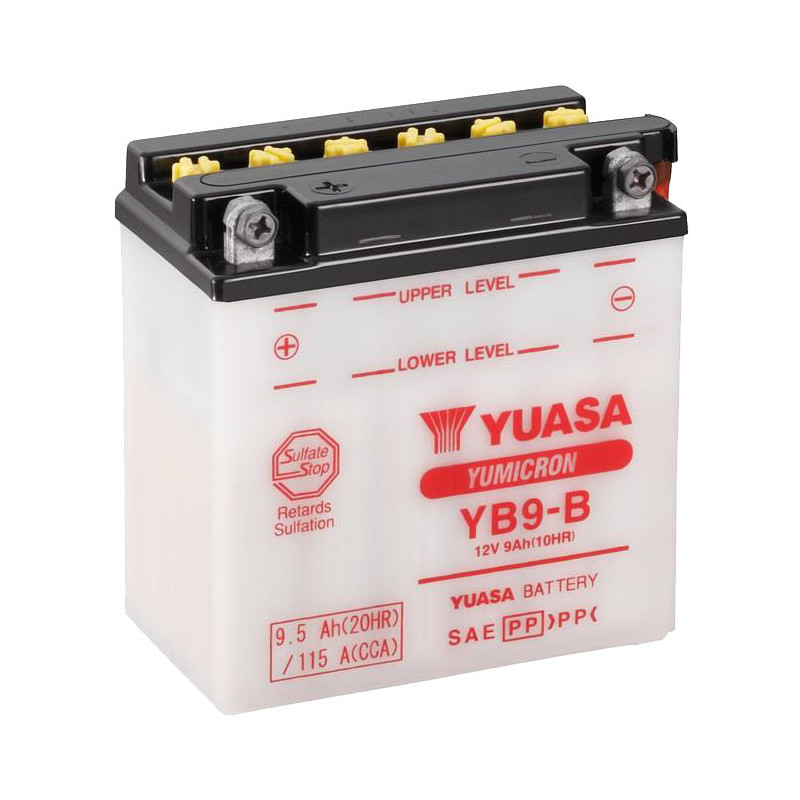 Batterie Yuasa YB9-B 9 A, positif Gauche Batterie Yuasa YB9-B 9 A, positif Gauche
