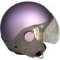Casco jet LS Trendy Vision violeta opaco, pelle gris