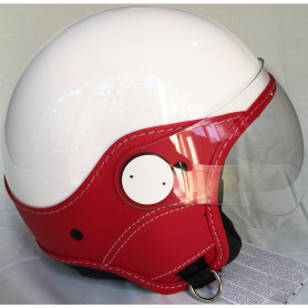 Casco jet LS Trendy Vision blanco, pelle rojo | MotoGM