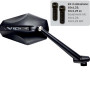 Specchio omologato Universale alluminio Far Viper 6 nero opaco da Manubrio con adattatori Sinistro
