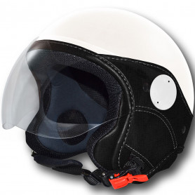 Casco jet LS Trendy Vision Blanco brillante pelle nera | MotoGM