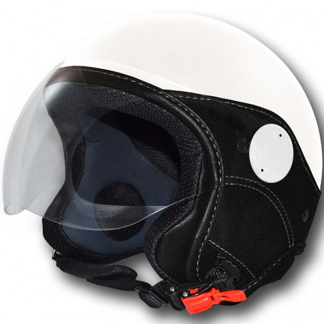 Casco jet LS Trendy Vision Blanco brillante pelle nera | MotoGM