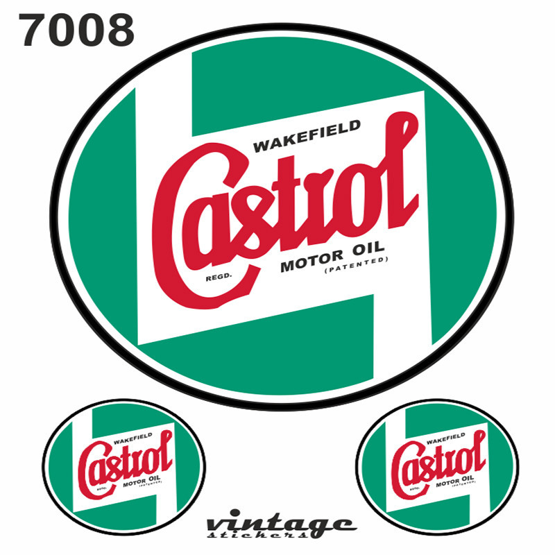 Adesivi Vintage Castrol 10x12 cm (3 pezzi)