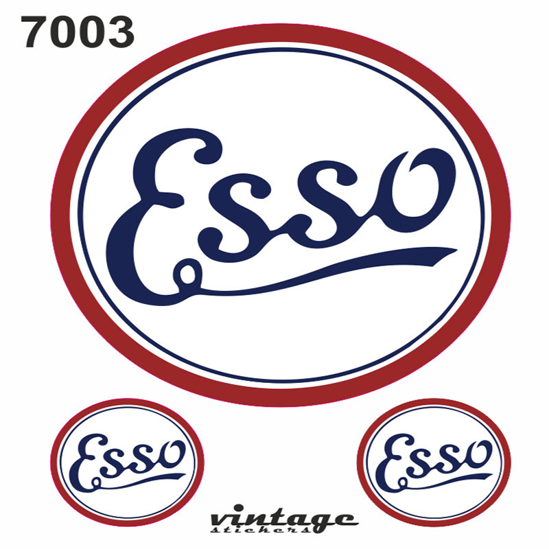 Adesivi vintage Esso 10x12 cm (3 pezzi)