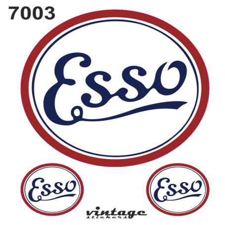 Stickers moto Vintage Esso 10x12 cm (3 pieces)