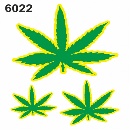 Autocollants moto Marijuana 10x12 cm (3 pieces)