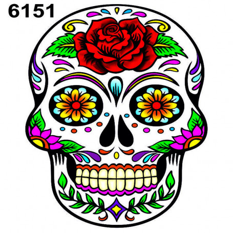 Stickers moto mexican skull 10x12 cm (1 piece)