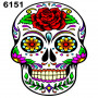 Stickers moto mexican skull 10x12 cm (1 piece)