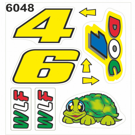 Stickers moto VR46 10x12 cm (9 pieces)