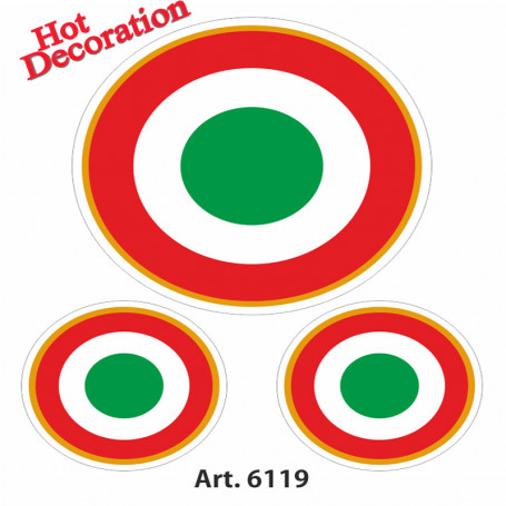 Adesivi moto coccarda Italiana 10x12 cm (3 pezzi)