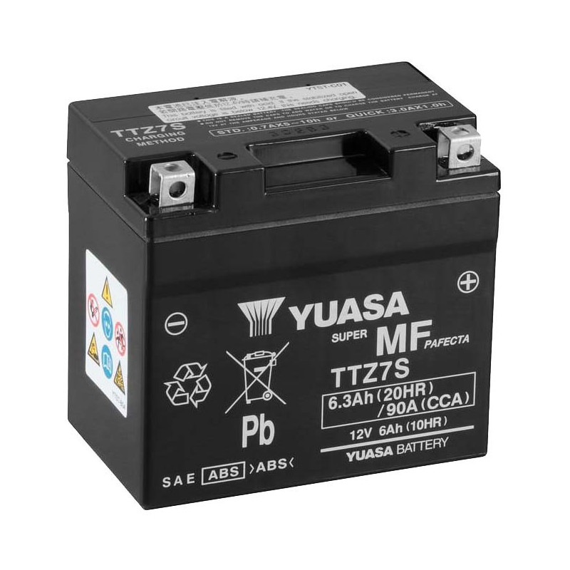 Yuasa Battery TTZ7S 6 A, Right polarity